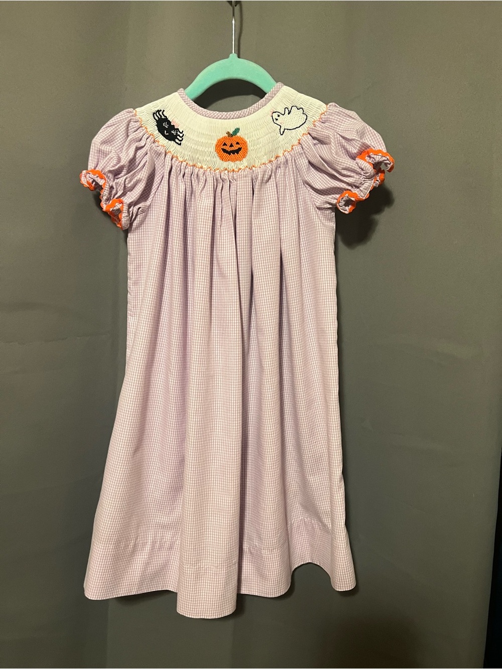 Little Girls' Lavender Halloween Smocked dress